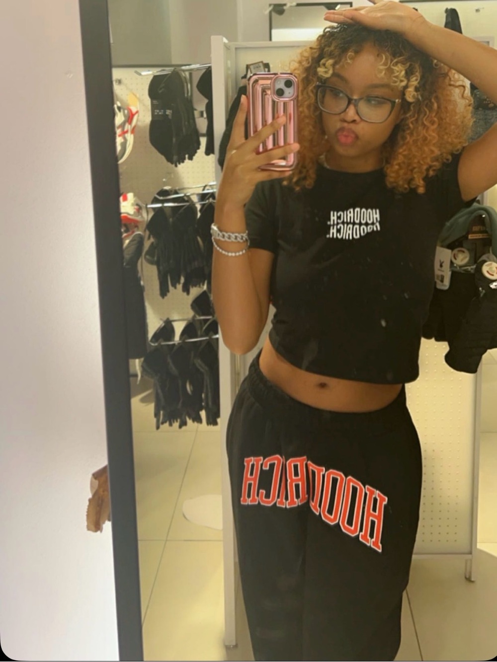 Men's Black Hoodrich Logo Sweatpants